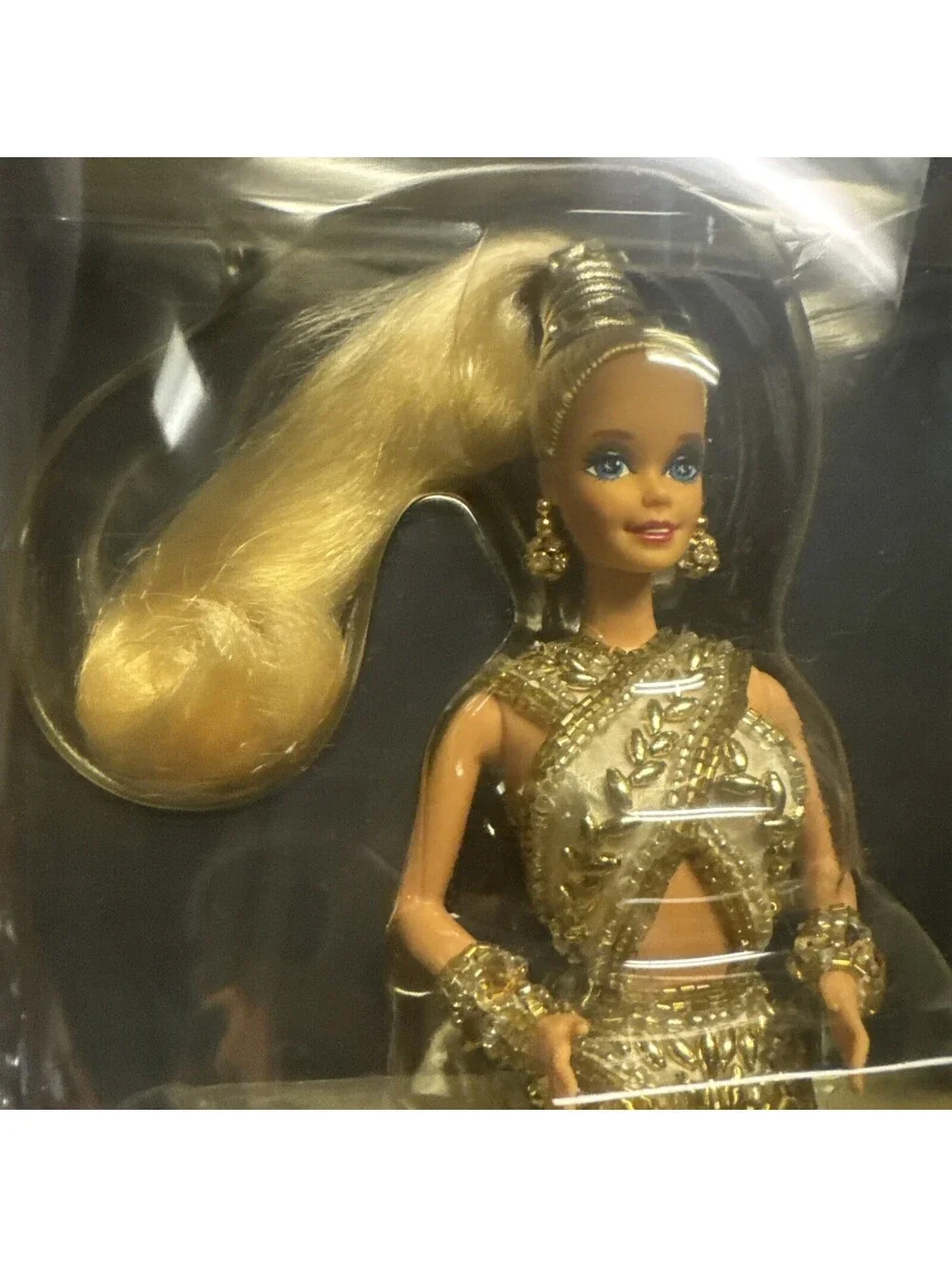 Bob Mackie Gold Barbie 1990 Limited Edition in Display Case Not Mint